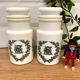 2 opaline glass spice jars