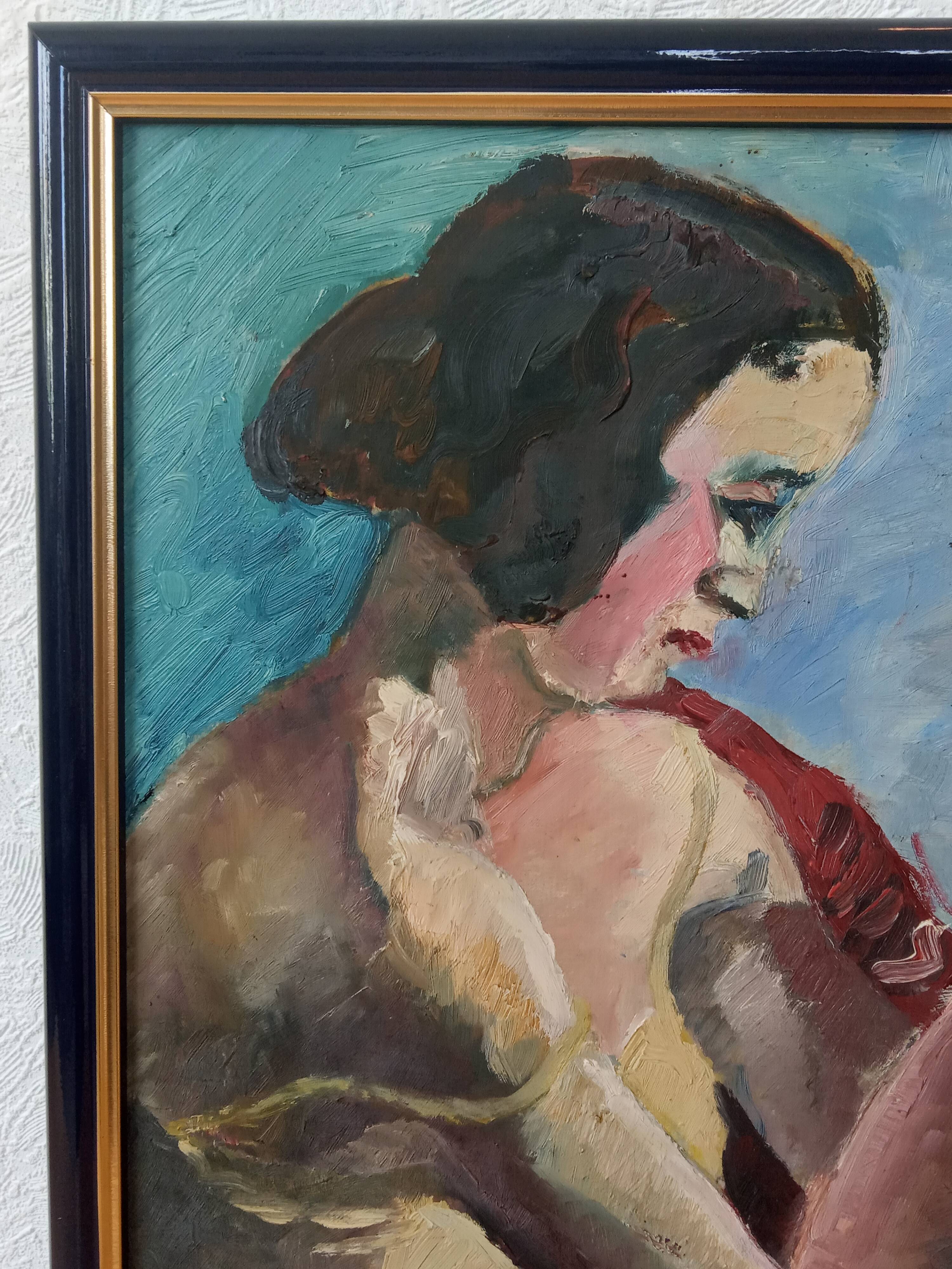 Portrait of a young woman in the hat