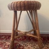 Vintage rattan and wicker stool