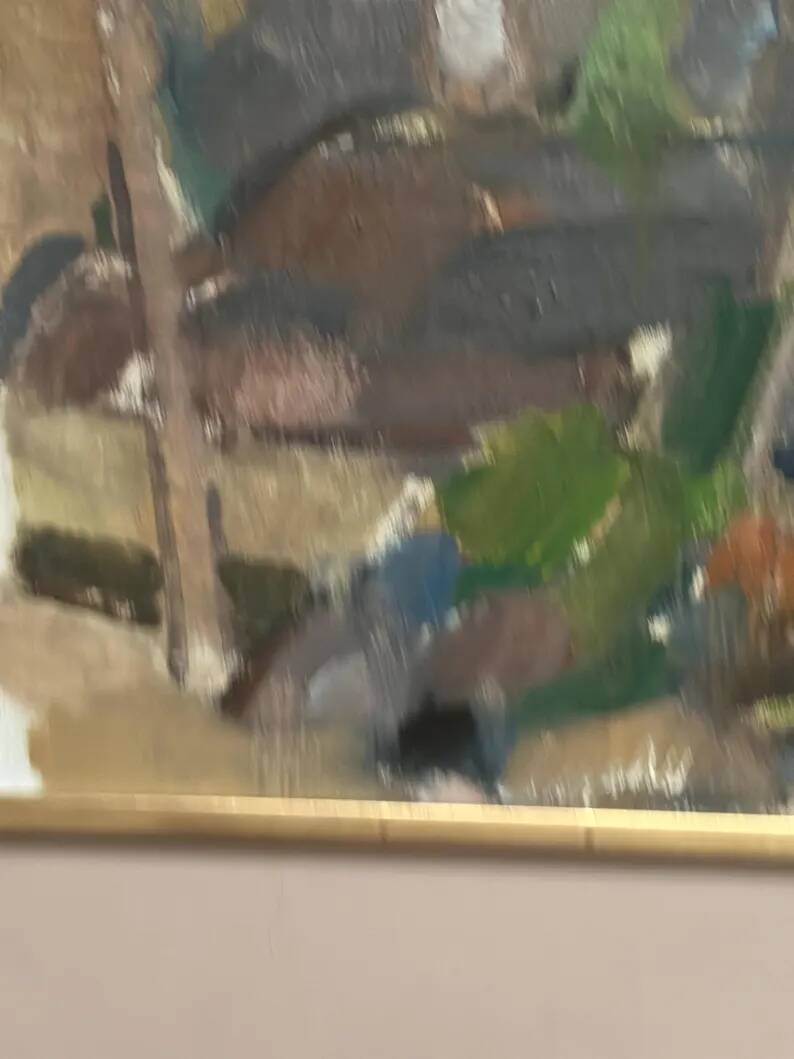 Swedish Oil on Panel“Composition” by Nils Folke Knafve –Vintage & Framed