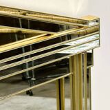 Large vintage horizontal Hollywood Regency mirror by De Knudt, Belgium 1980s.