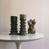 Enamelled ceramic candle holder, tamgroute