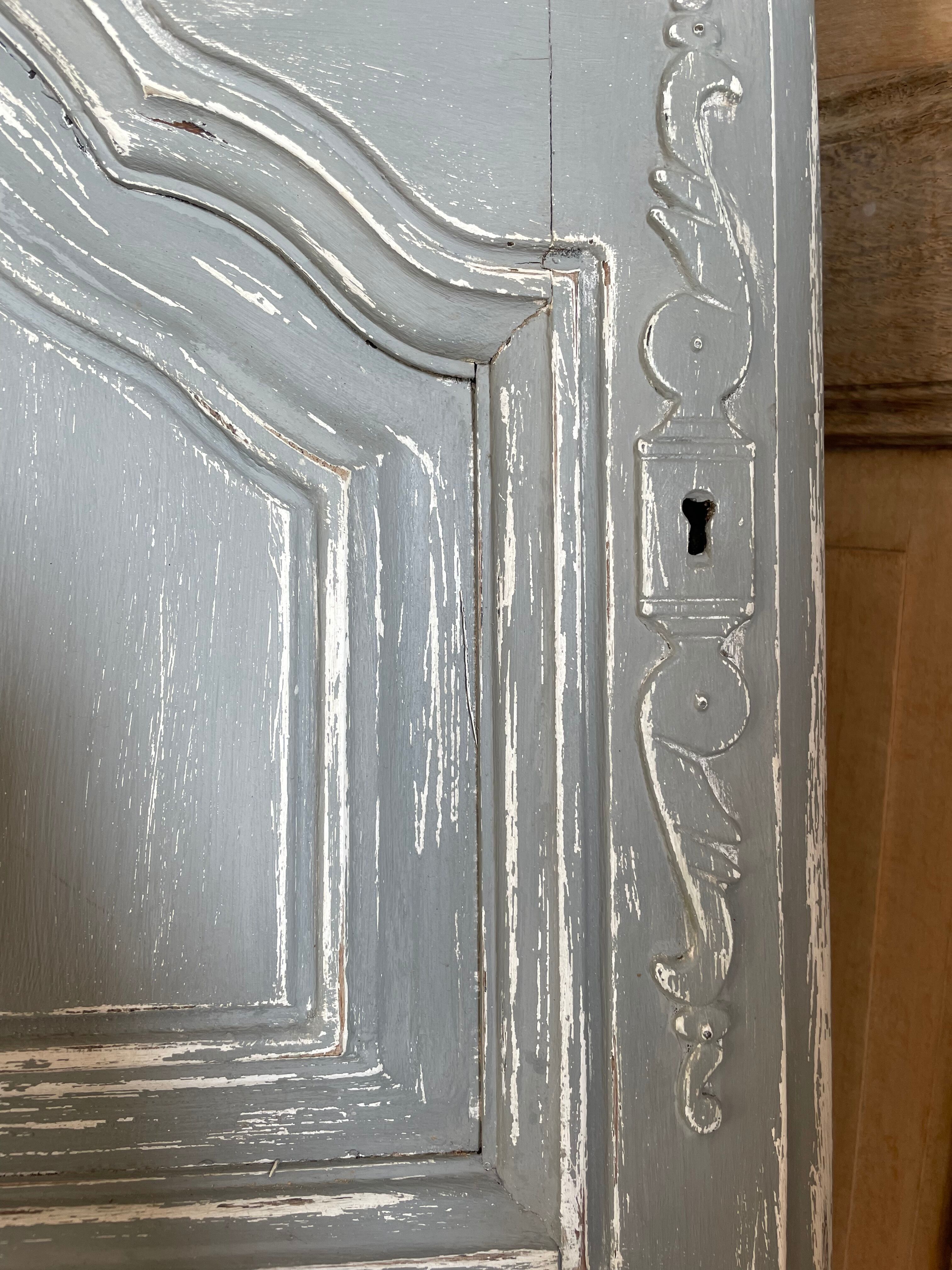 Gray patina woodwork door