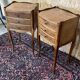 Pair of old Louis XV style bedside tables, in walnut veneer