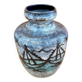 Ceramic vase Saint Clement sea decoration and boats