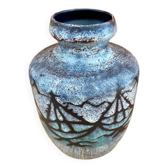 Vase céramique Saint Clément décor mer et bateaux