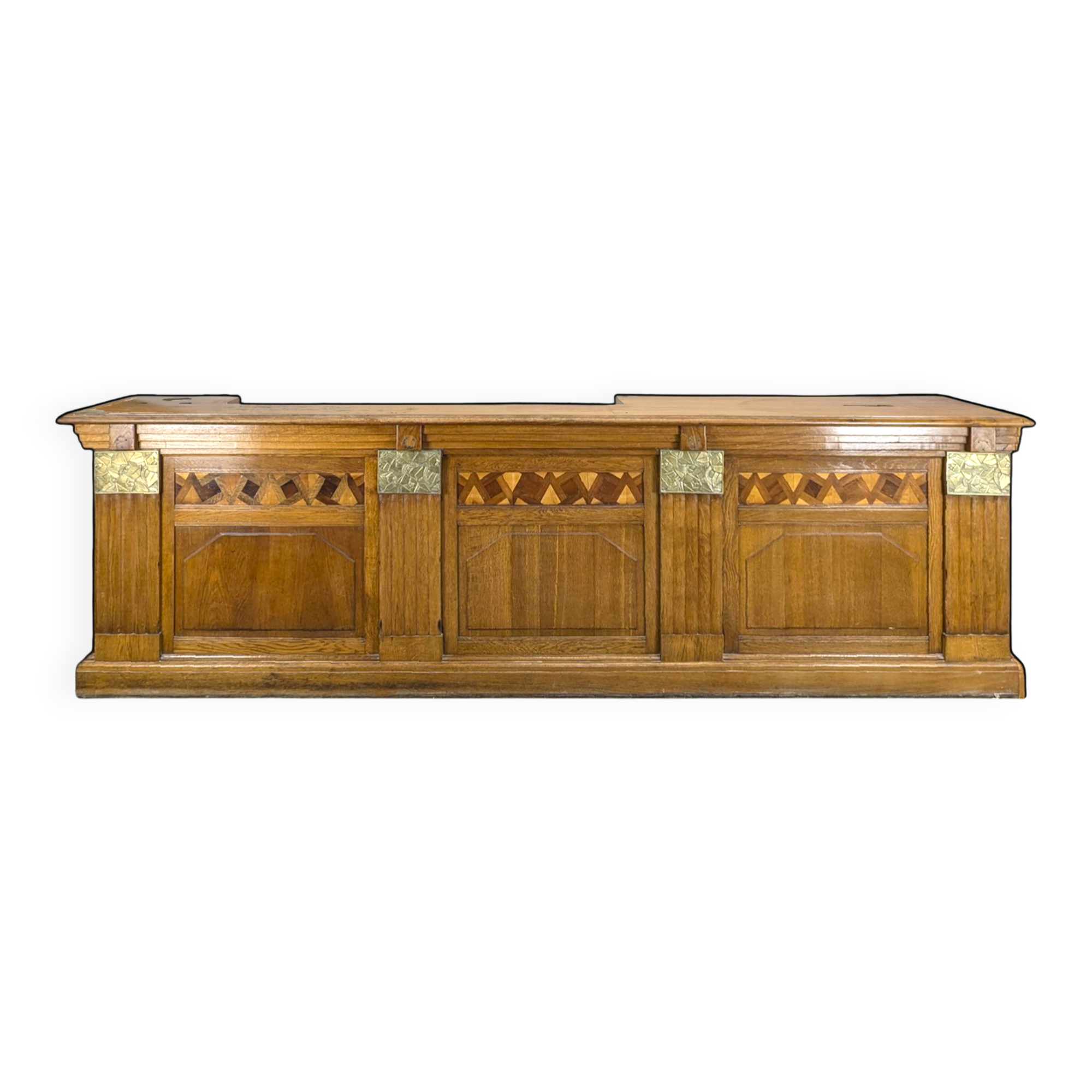 Grand bar comptoir époque Art Déco en chêne massif