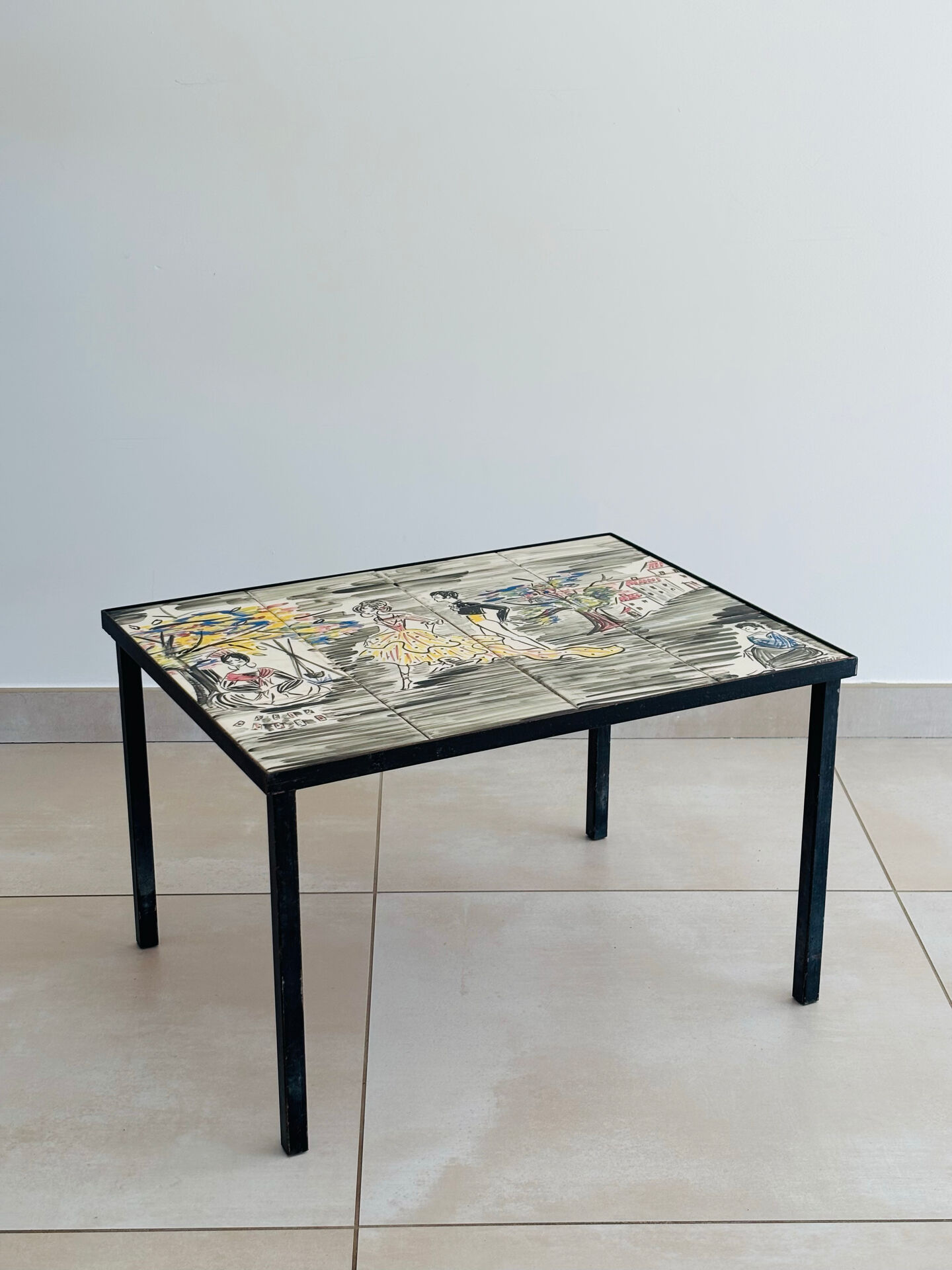 Vintage Mid-Century ceramic coffee table – Signed SAMMIE – 1970s