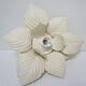Masca flower sconce in metal white vintage cream
