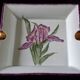 Sublime Pocket Bowl in Limoges Porcelain, Hand-Painted Iris & Gold Leaf