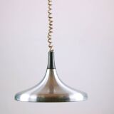 Large German pendant light in chrome metal, Tulip model by Erco 1960.