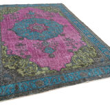 Handmade Antique Turkish 1980s 227 cm x 319 cm Pink Rug