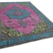 Handmade Antique Turkish 1980s 227 cm x 319 cm Pink Rug