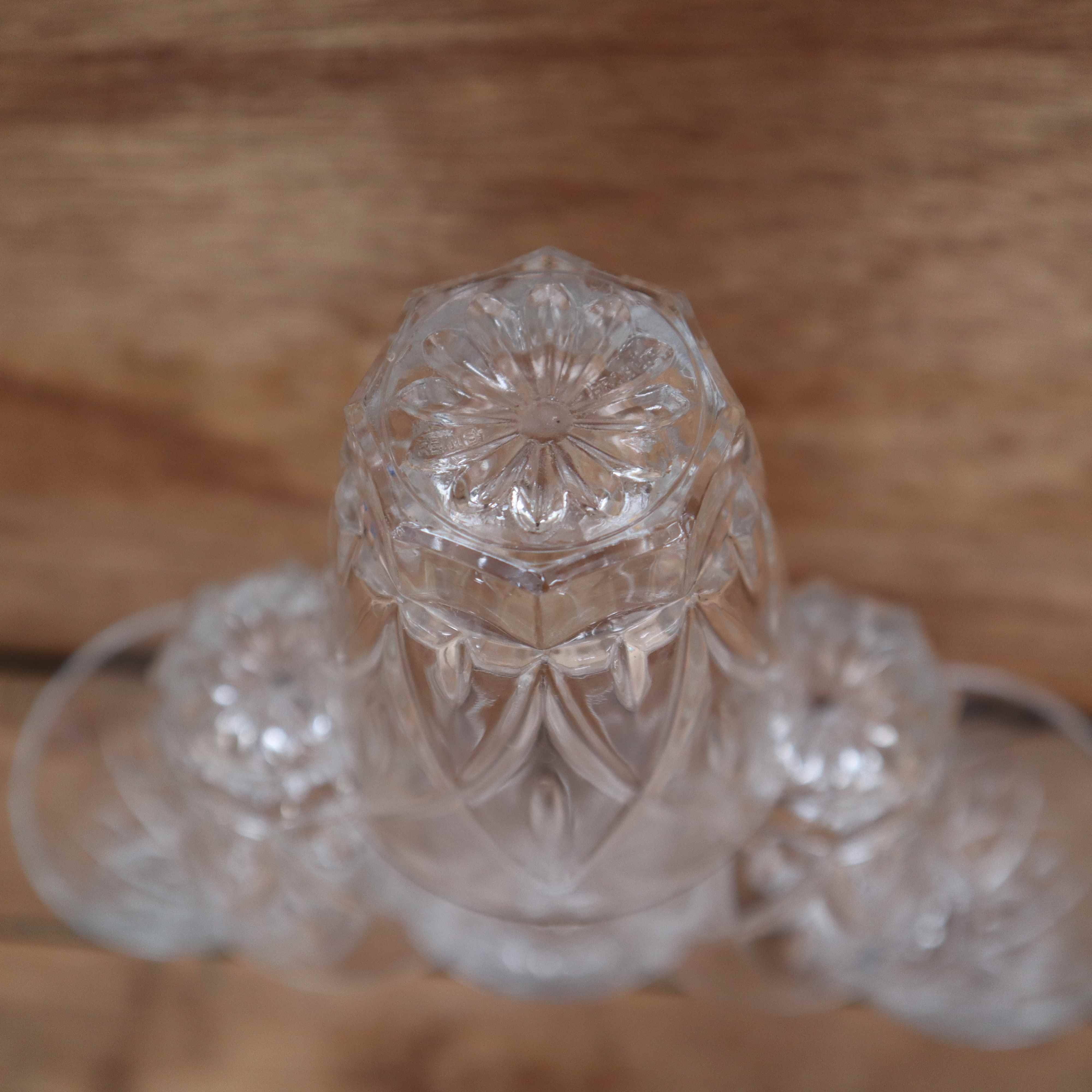 Set of 6 Harlequin water glasses in Reims crystal glass 1950