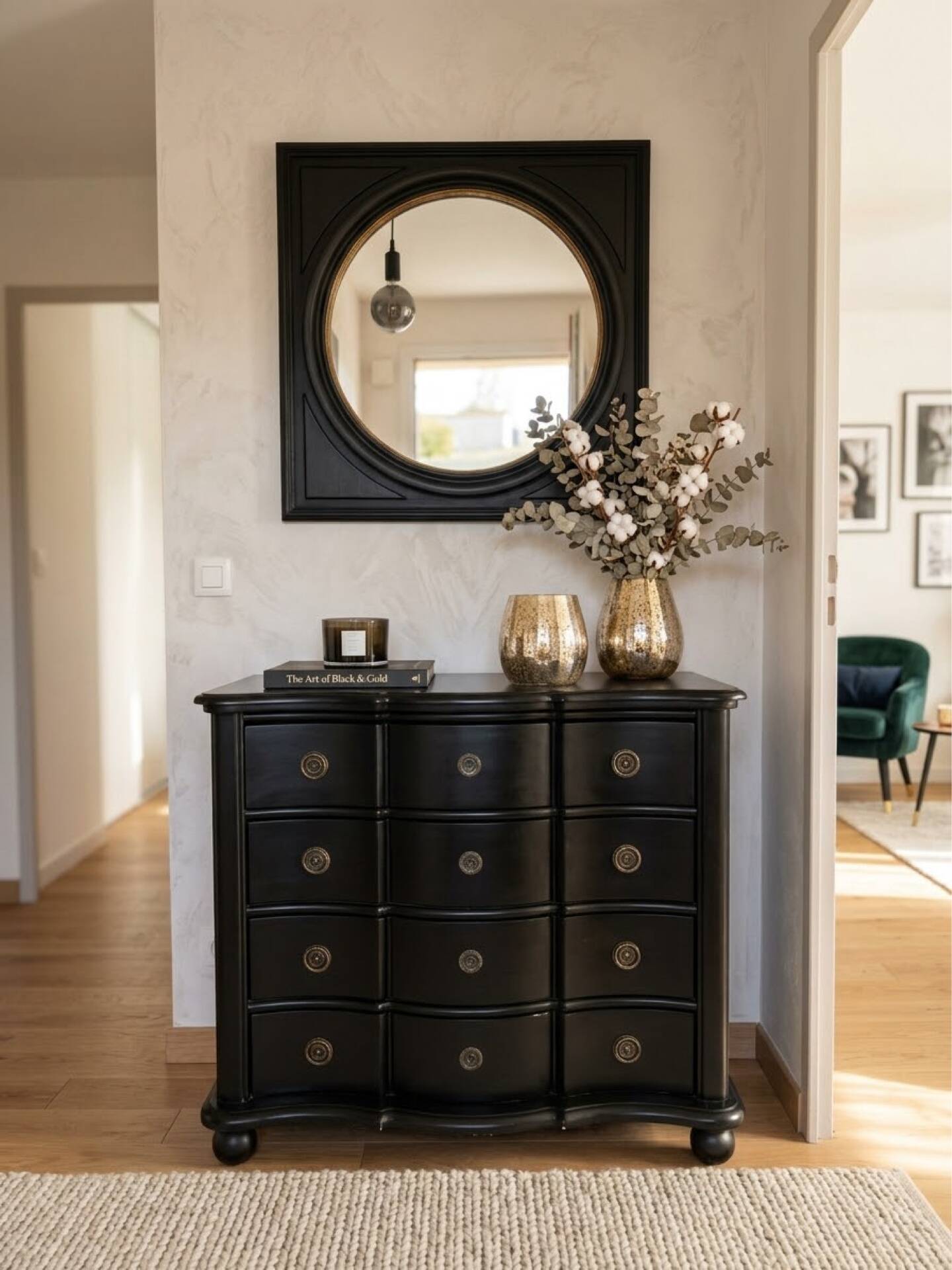 Dresser and its mirror