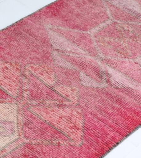 3x10 Super Soft Pink Vintage Runner Rug, 95x302Cm