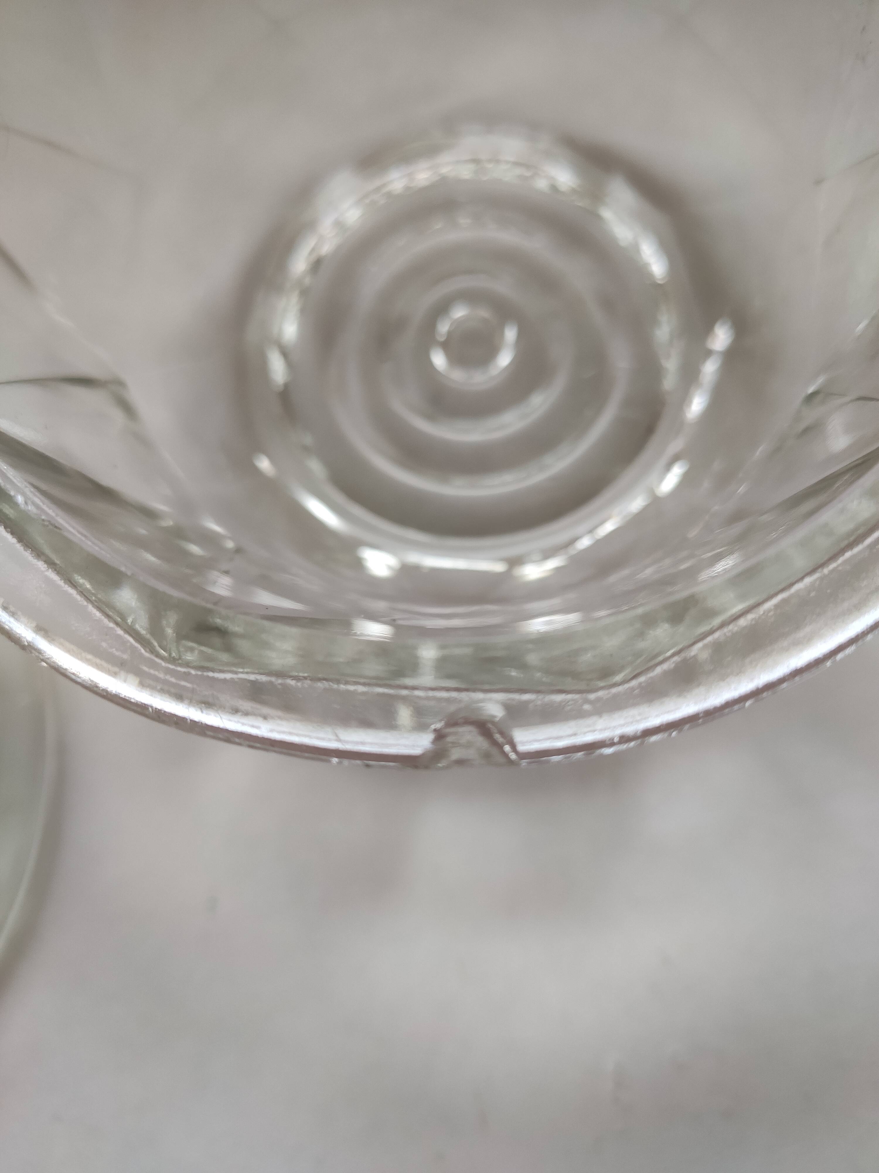 3 globes tulips elongated glass molded glass old 1950/1960