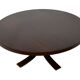 Vintage round coffee table in rosewood veneer, 60s design