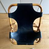 Bamboo and leather sling chair