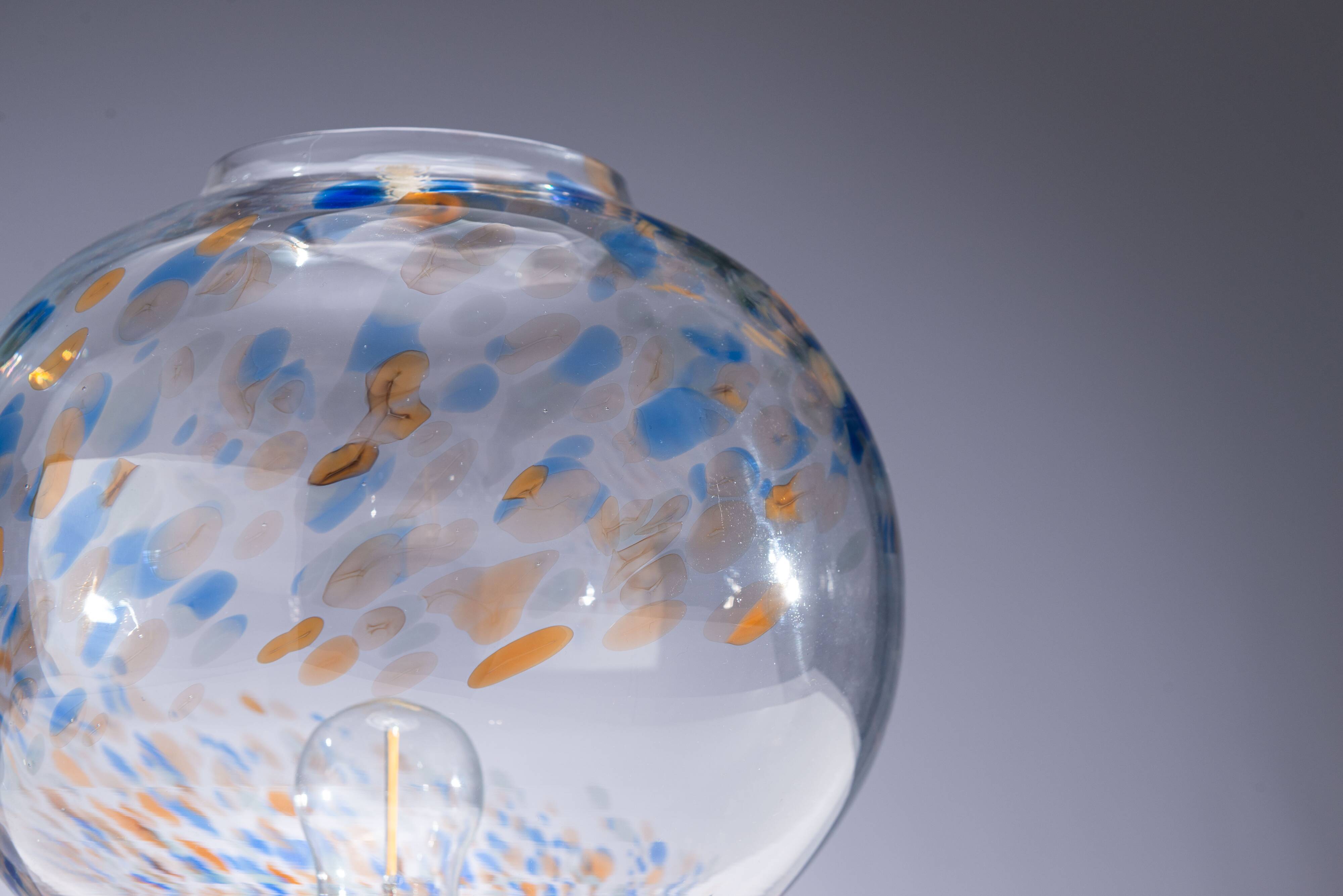 Glass table lamp by Olle Alberius for Orrefors Sweden, 1970s