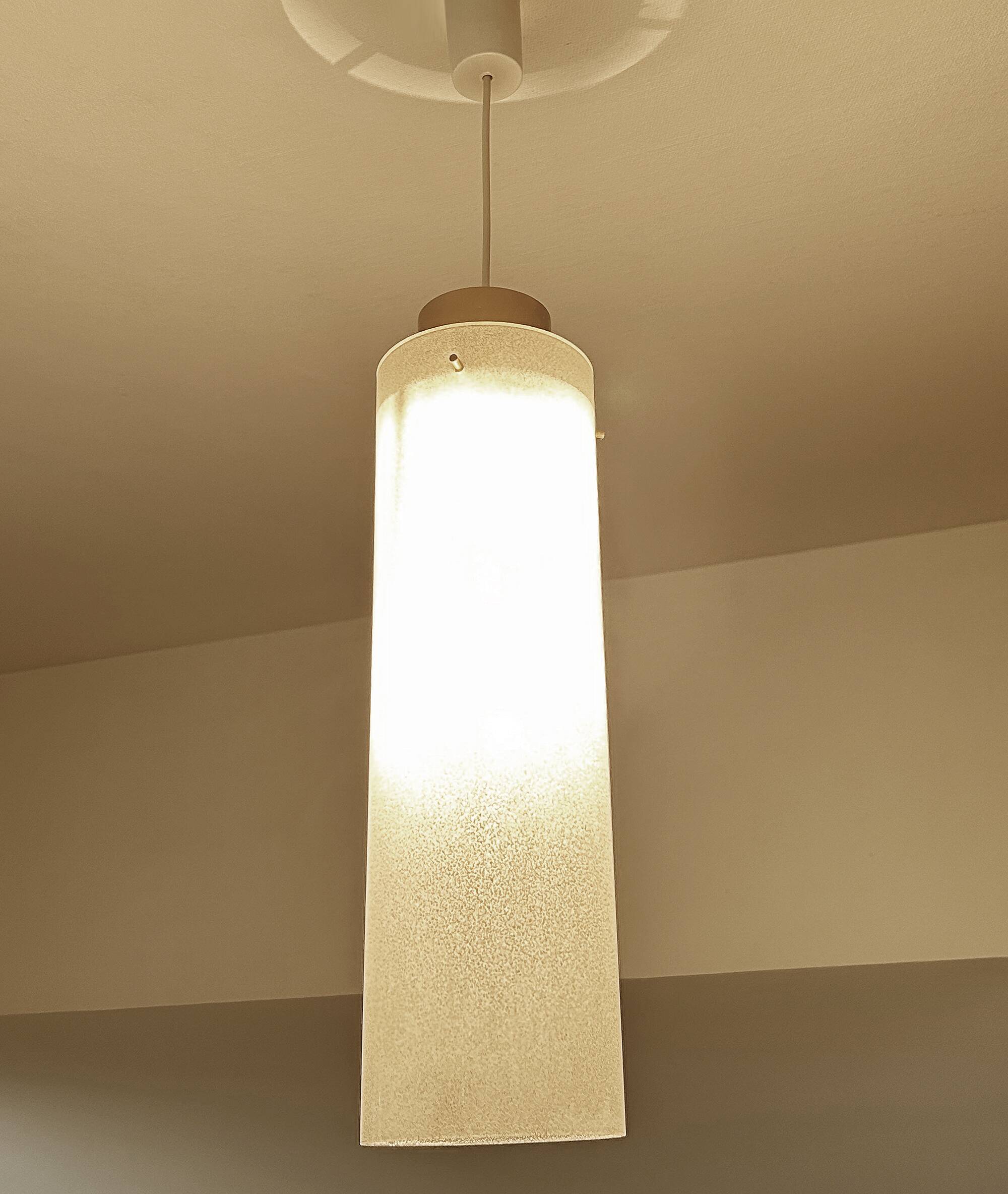 Large vintage glass pendant light, 60s