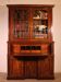 Display Cabinet or Mahogany Bookcase with Secretary - 19th Century