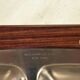 Set of 4 stainless steel and wood trays from the 70s