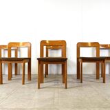 Vintage brutalist dining chairs, set of 6 - 1970s