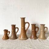 Stoneware candle holders x5