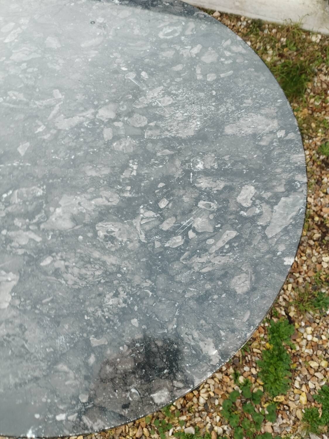 Empire style pedestal table with marble top