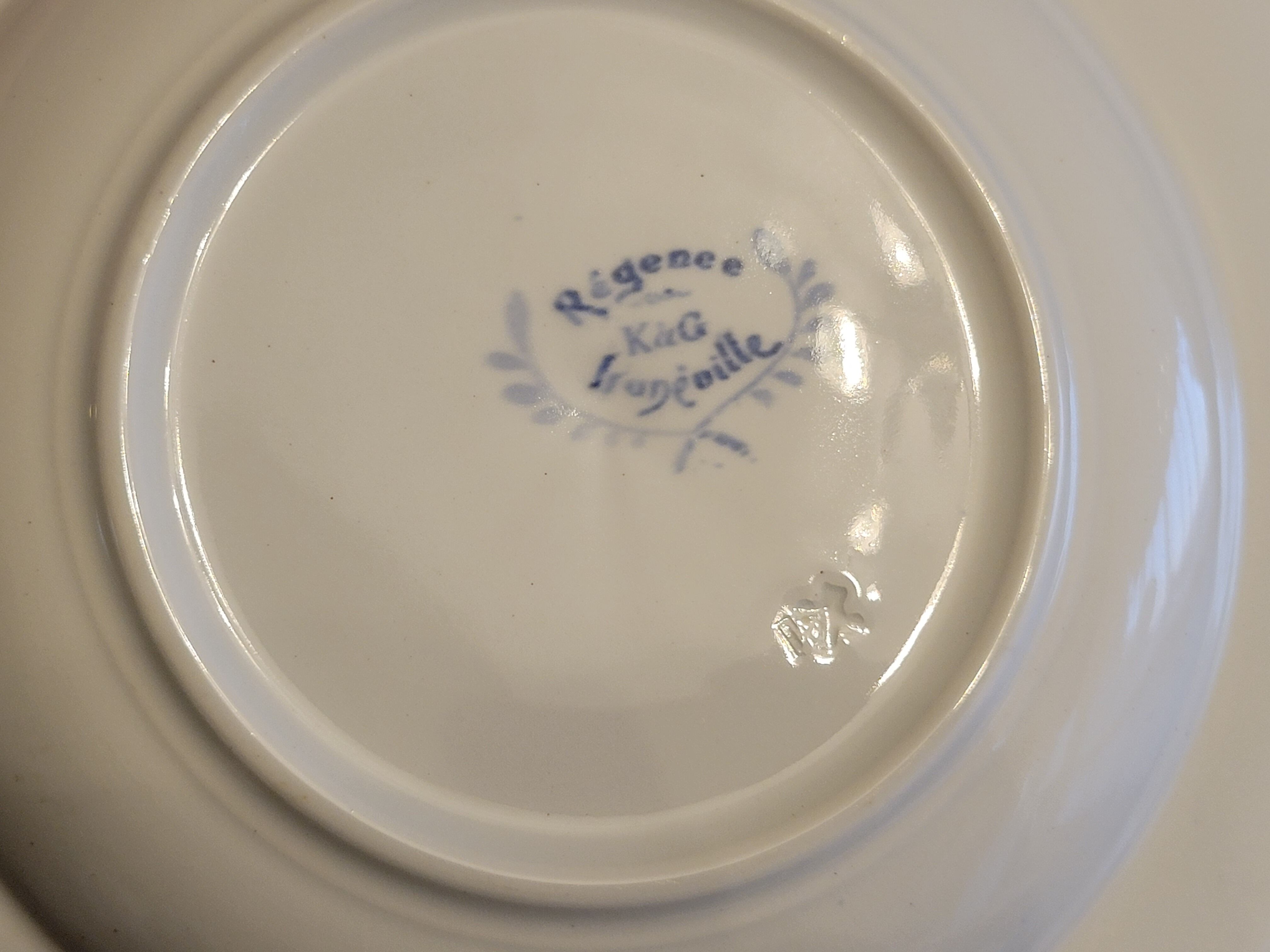 9 old K&G Lunéville hollow plates Regency model