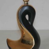 Cracked ceramic and gold lamp foot (signed DA)