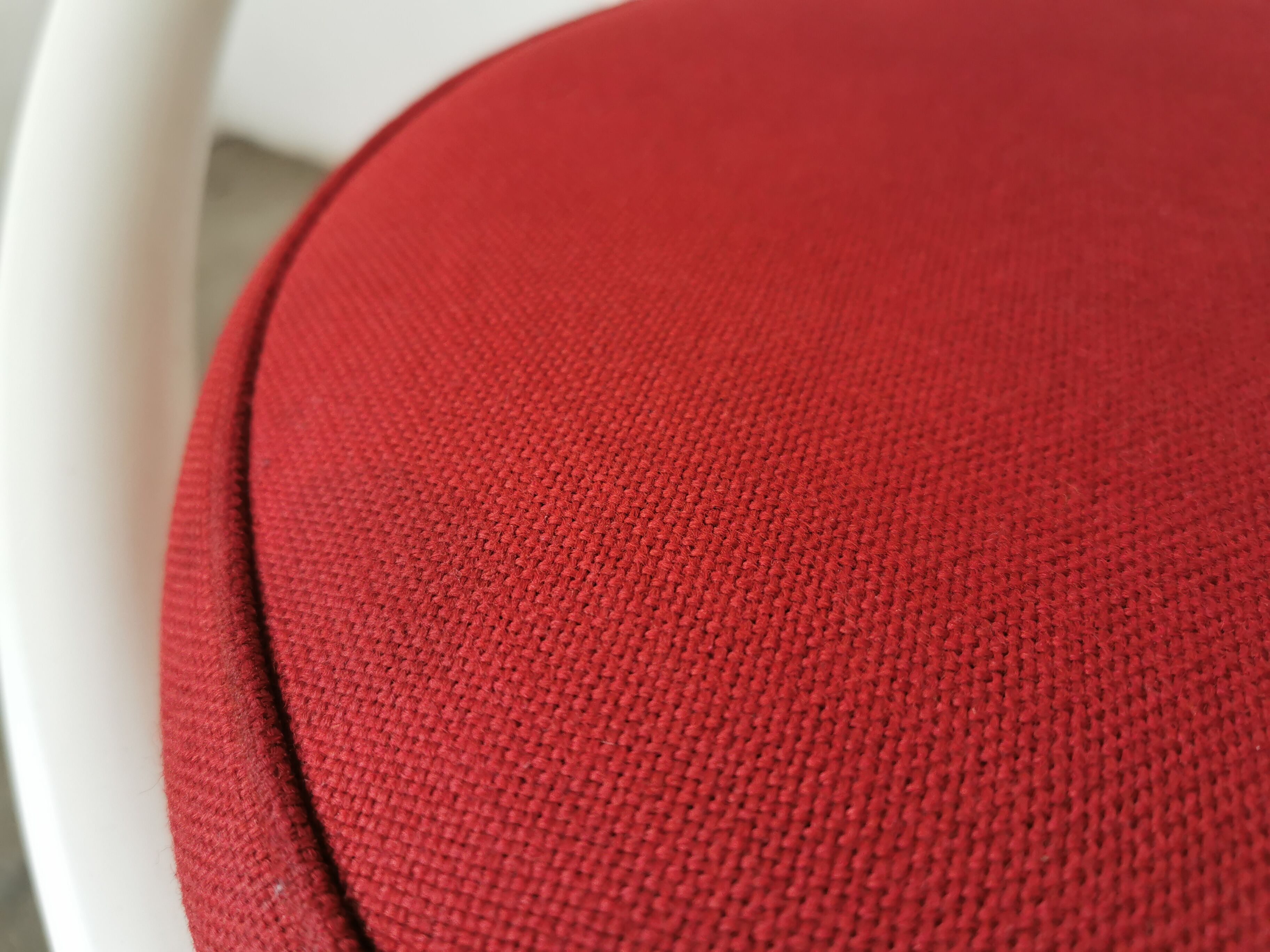 Swedish armchair circle Yngve Ekström, white and red