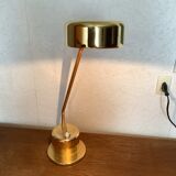 Vintage brass desk lamp with switch on base