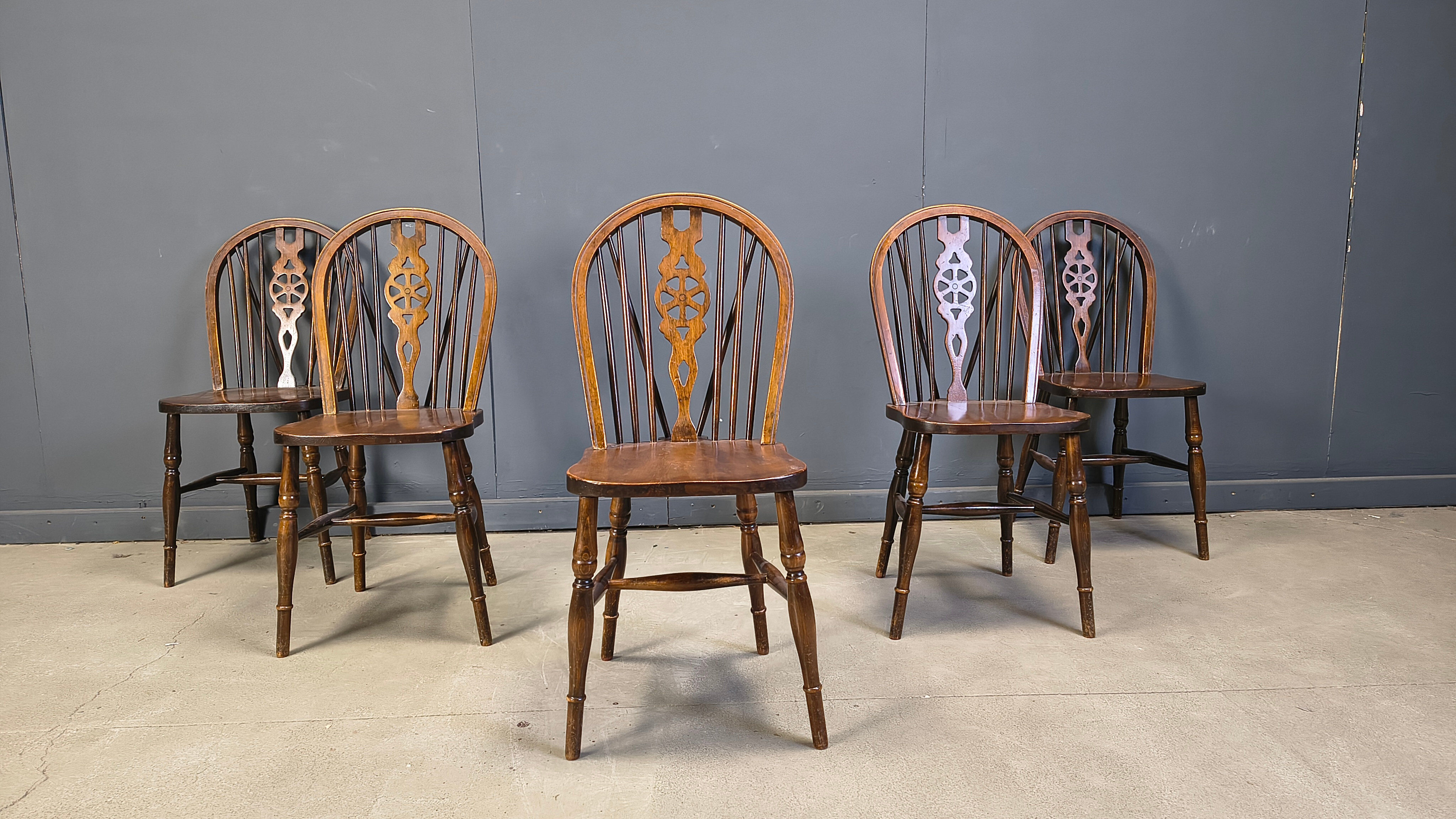 Set of 5 vintage Ercol dining chairs, 1950s