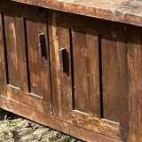 Large solid wood table, storage with 2 doors