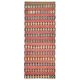 1970s Vintage Turkish Oushak Handmade Wool Cotton Red Runner Rug 140x353