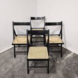 Chaise pliante noire des années 90