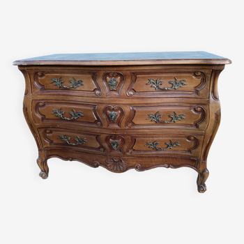 Louis XV Rococo style 3-drawer wooden chest of drawers
