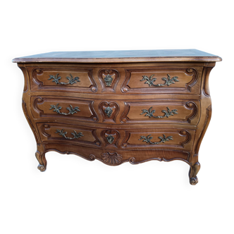 Commode 3 tiroirs en bois style Louis XV Rococo