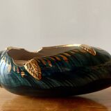 Old glazed ceramic bedside lamp - Bequet - Made in Belgium