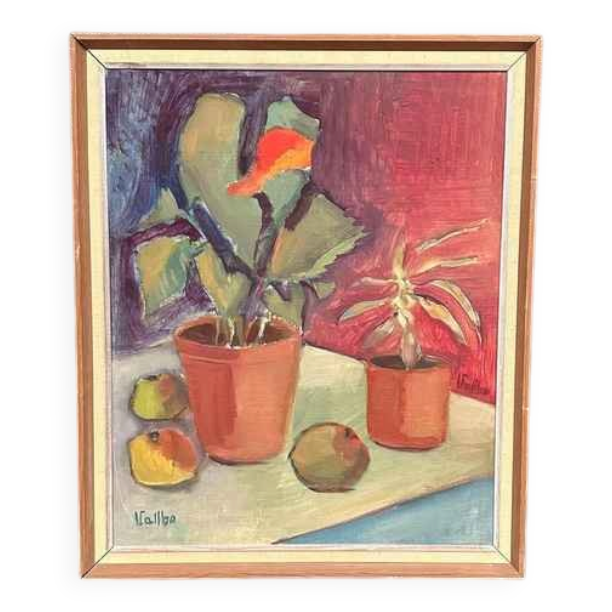 Swedish Oil on Panel – “Still Life” by Valbo – Signed – Vintage & Framed