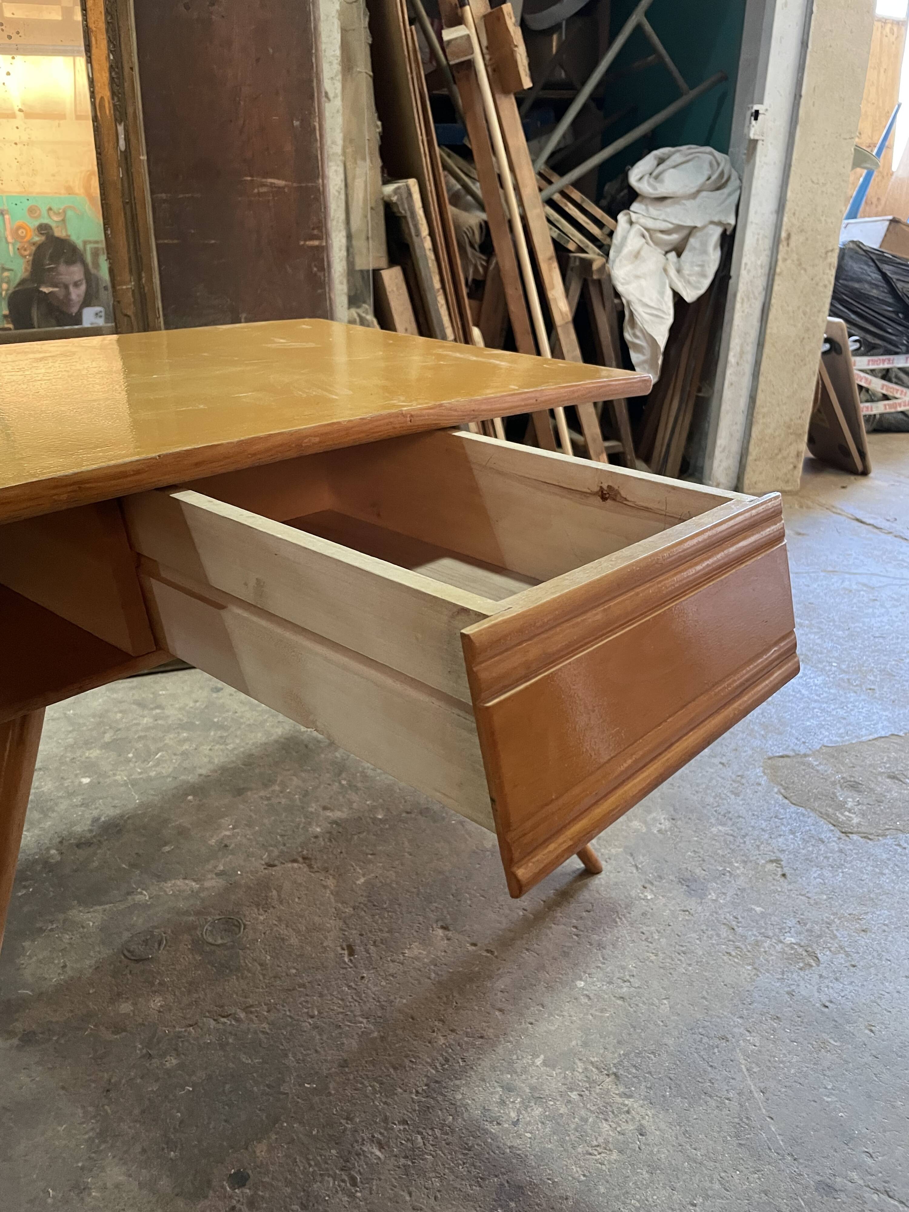 Vintage oak compass desk