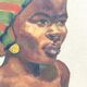 Portrait orientaliste d'une femme africaine de pierre Alauzun années 50