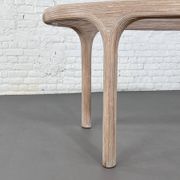 Oval table in marquetry of rattan and glass Vivai del Sud