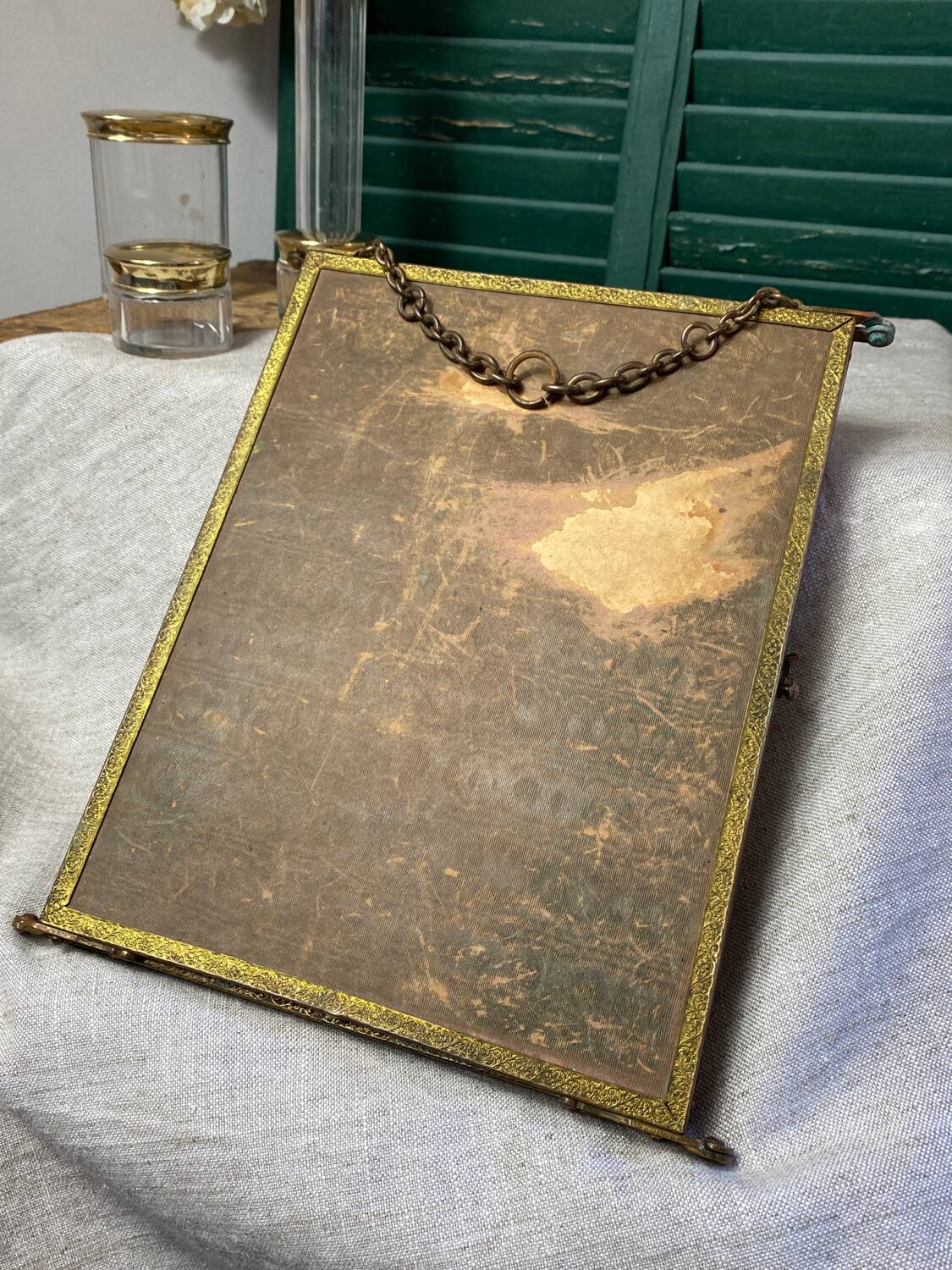 Vintage barber triptych mirror