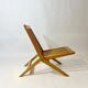 Vintage design solid wood scissor chairs and table from the 1970s