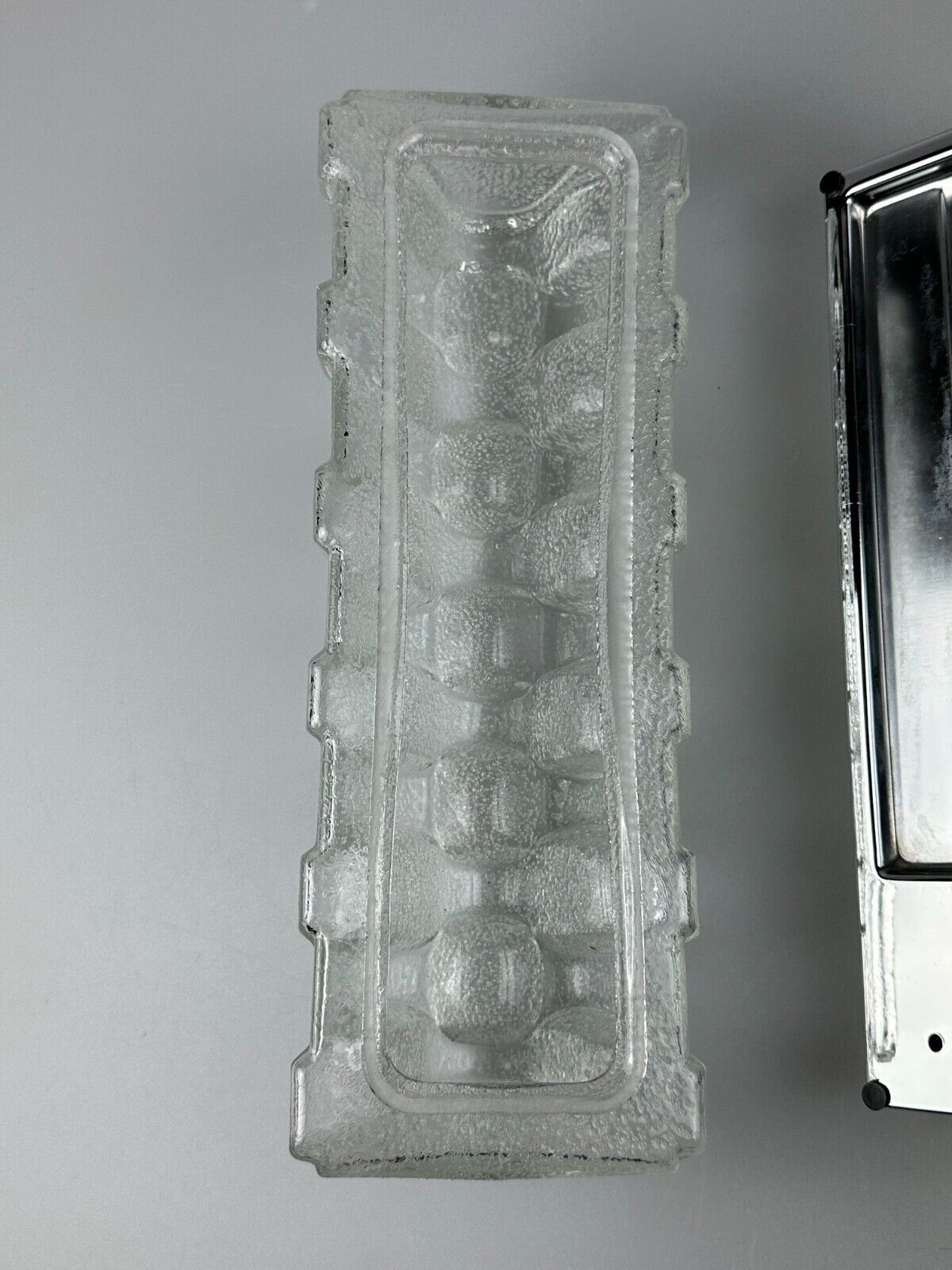 60s 70s wall lamp limburg germany wall sconce ice glass chrome space age