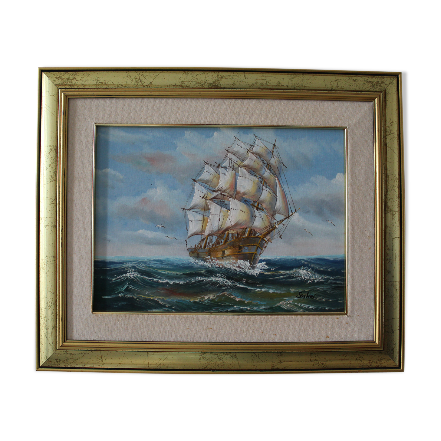 Tableau "Voilier dans la tempête"