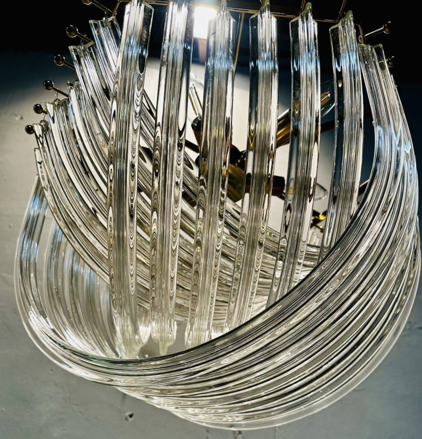 Lampadario trilobo Venini di Paolo Venini, anni '80